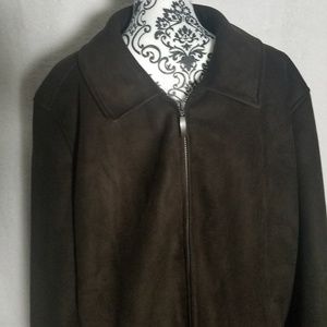 Perry Ellis Men's 100%polyester/faux suede jacket